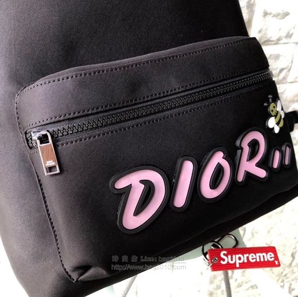Dior包 迪奧雙肩包 D1OR x KAWS 聯名系列黑色尼龍背包 Dior帆布後背包  Dyd1246